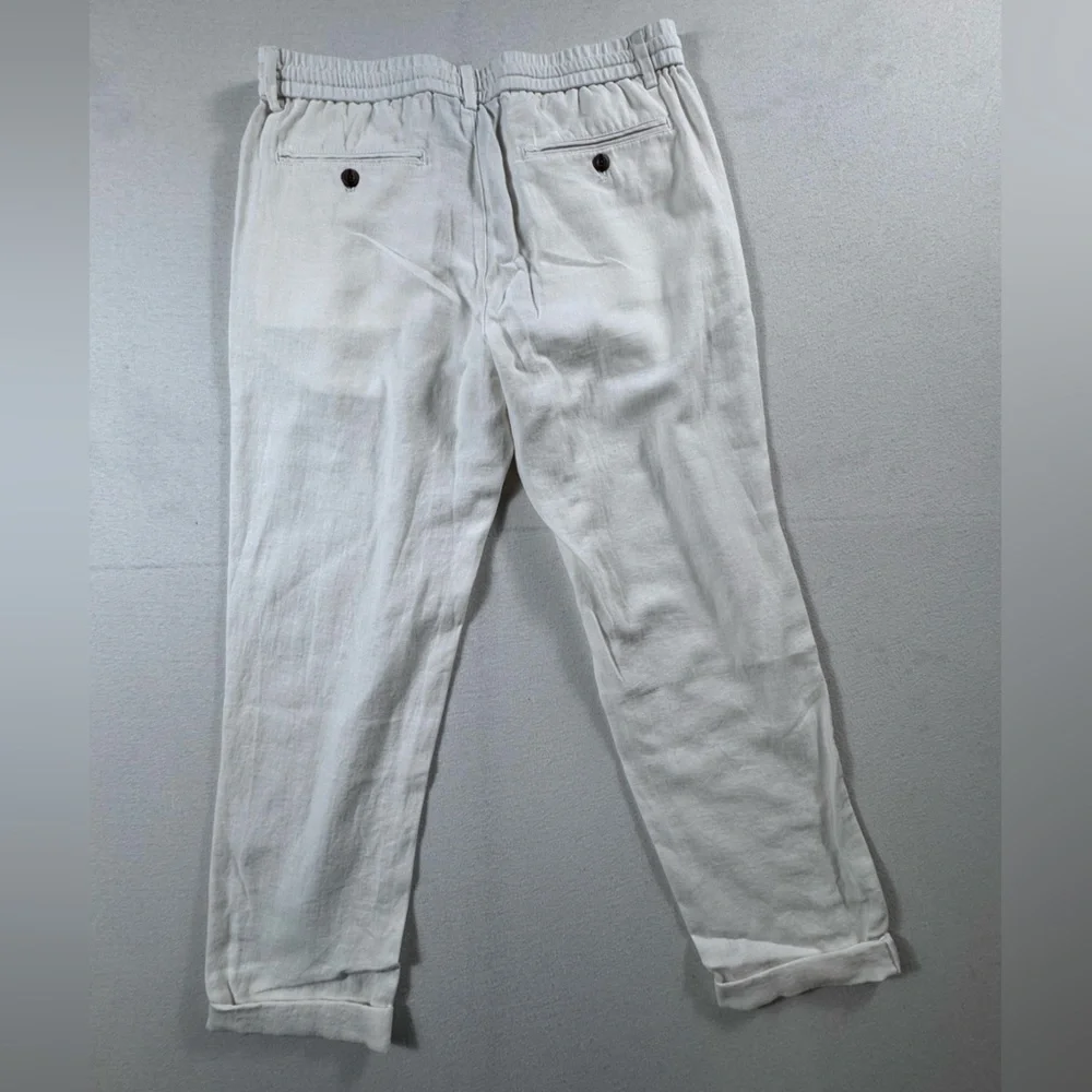 Banana Republic Linen Blend Athletic Fit Pant Off White 32x32 NWT $85